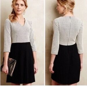 Ganni herringbone pleated jacquard midi dress size small